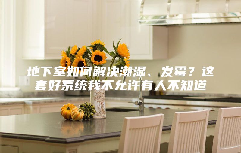 地下室如何解決潮濕、發霉？這套好系統我不允許有人不知道